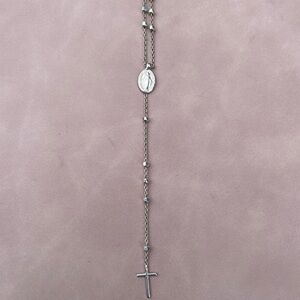 Silver Rosary Necklace